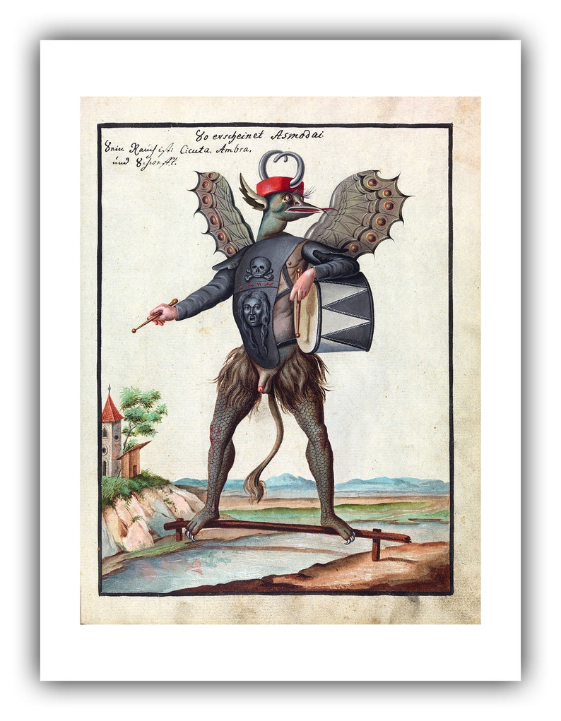 Occult Art : Asmodeus Compendium Rarissimum, c. 1792 Giclee Fine Art Print 9 x 12 inches