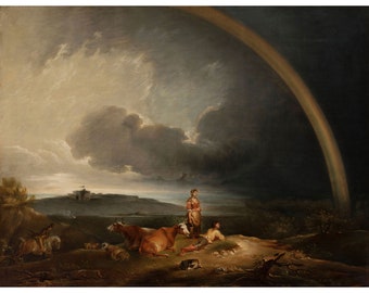 Peter Francis Bourgeois : Landscape with a Rainbow (2nd half of 18th century) - Giclee Fine Art Print