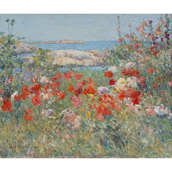 Childe Hassam : Celia Thaxter's Garden, Isles of Shoals, Maine (1890) - Giclee Fine Art Print