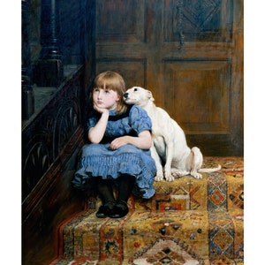 Briton Riviere : Sympathy (1877) - Giclee Fine Art Print