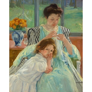Mary Cassatt : Young Mother Sewing (1900) - Giclee Fine Art Print