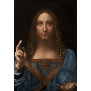 Leonardo da Vinci : Salvator Mundi (c. 1500) - Giclee Fine Art Print
