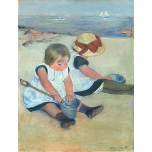 Mary Cassatt : Children Playing on the Beach 1884 Giclee Fine Art Print image 1