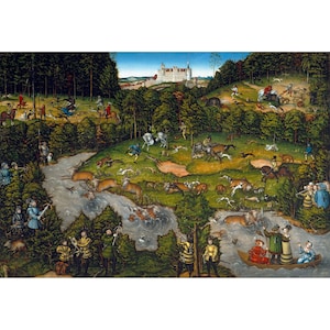 Lucas Cranach the Elder : Hunting near Hartenfels Castle (1540) - Giclee Fine Art Print