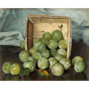 Joseph Decker : Green Plums (c. 1882) - Giclee Fine Art Print