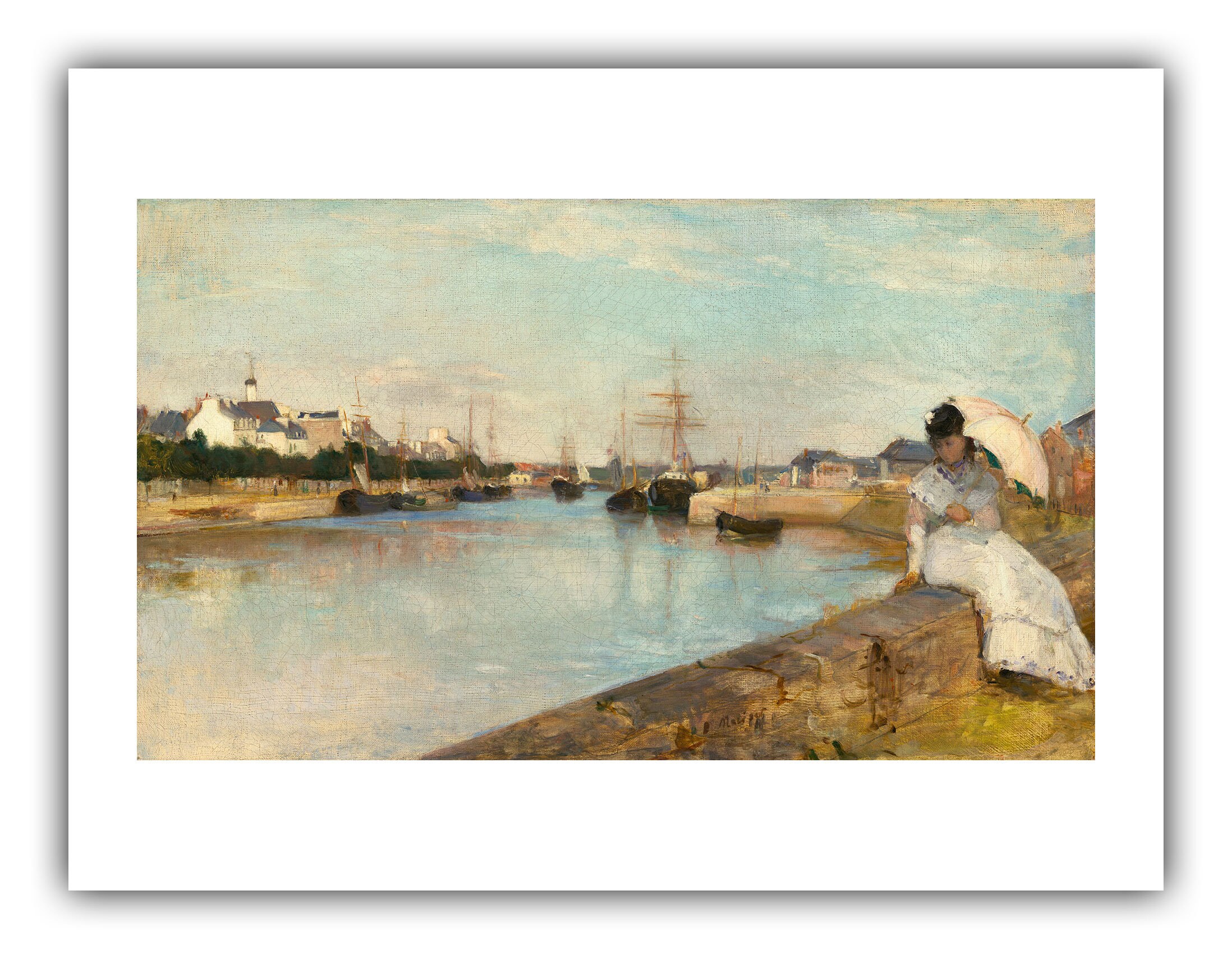 絵　複製画　ベルトモリゾ　ロリアンの港　額装箱付 絵 複製画 ベルトモリゾ ロリアンの港 額装箱付の通販 by シー