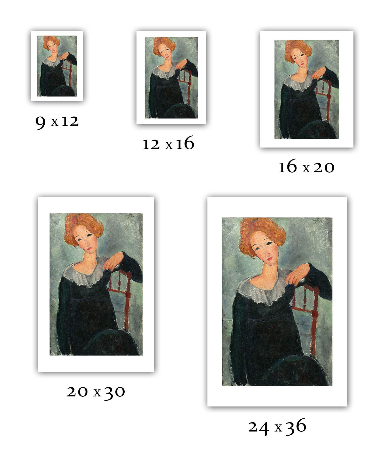 アメディオ・モディリアーニ:赤毛の女(1917年) - ジクレー アメディオ・モディリアーニ:赤毛の女(1917年) - ジクレー