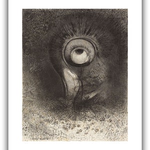 Odilon Redon : There was Perhaps a First Vision Attempted in the Flower 1883 Giclee Fine Art Print 24 x 30 inches