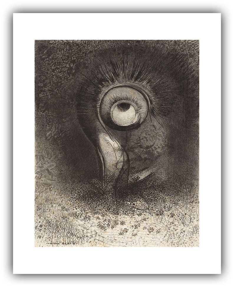 Odilon Redon : There was Perhaps a First Vision Attempted in the Flower 1883 Giclee Fine Art Print 24 x 30 inches