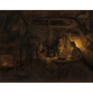 Rembrandt van Rijn : Philemon and Baucis (1658) - Giclee Fine Art Print