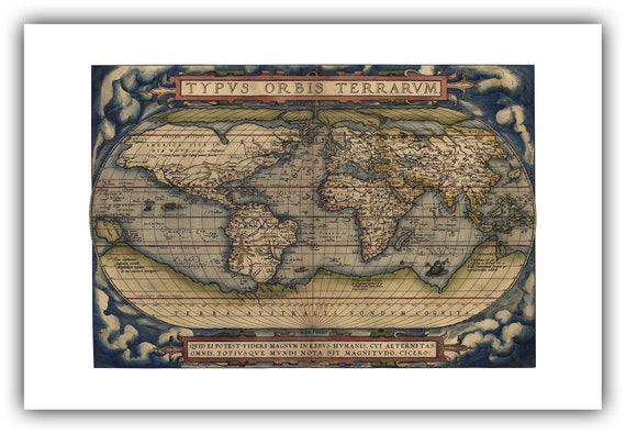 アブラハム・オルテリウス : Typus Orbis Terrarum (世界地図) (1570