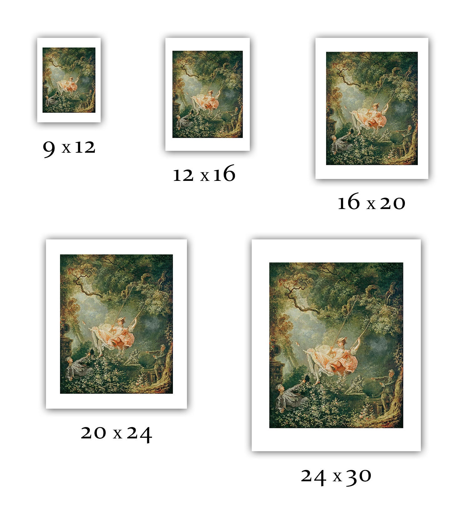 ジャン＝オノレ・フラゴナール：ブランコ（1767年頃） - ジクレー版画