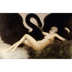 Louis Icart : Leda and the Swan (1934) - Giclee Fine Art Print