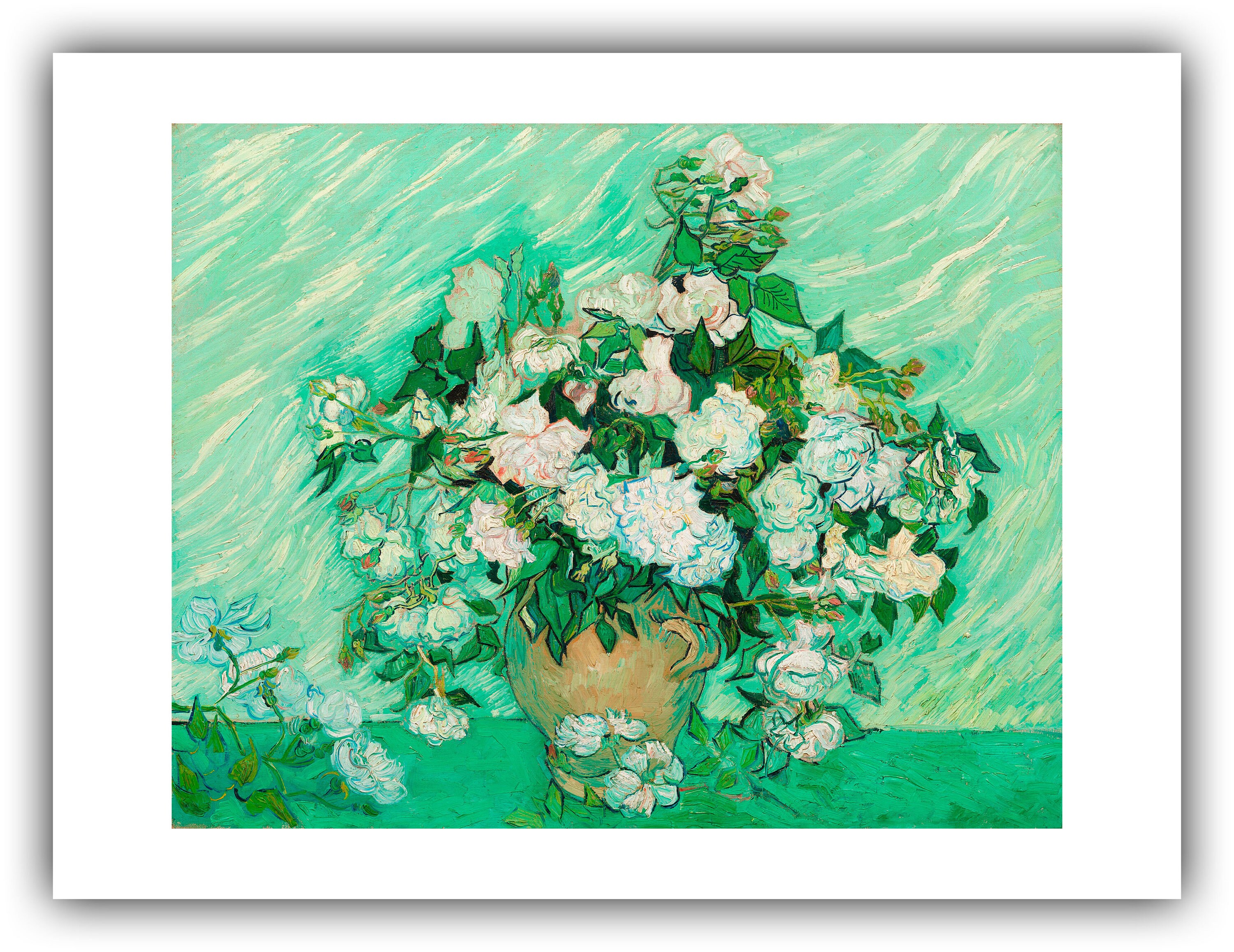 フィンセント・ファン・ゴッホ：静物画 - ピンクのバラが入った花瓶