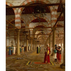 Jean-Leon Gerome : Prayer in the Mosque (1871) - Giclee Fine Art Print