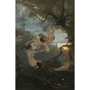 Witold Pruszkowski: Vattennymfer (1877-1878) - Giclée-konsttryck