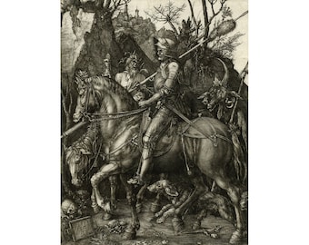 Albrecht Durer Master Print : Ridder, Dood en de Duivel (1513) - Giclee Fine Art Reproductie