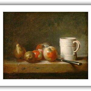 Jean Simeon Chardin : Still Life with a White Mug c. 1764 Giclee Fine Art Print 12 x 16 inches