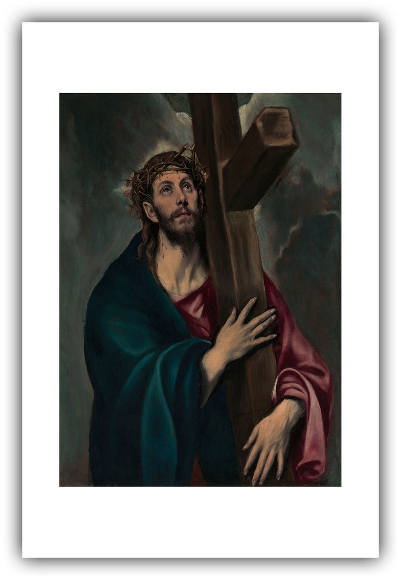 El Greco : Cristo cargando la cruz c. 1577-1587 Giclee Fine Art Print 24 x 36 pulgadas