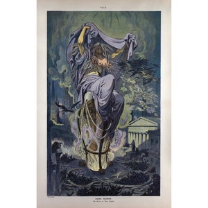 Udo Keppler for Puck Magazine : Dame Rumor The Witch of Wall Street 1909 Giclee Fine Art Print image 1