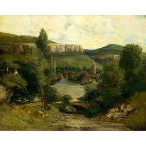 Gustave Courbet: Veduta di Ornans (probabilmente metà del 1850) - Giclee Fine Art Print