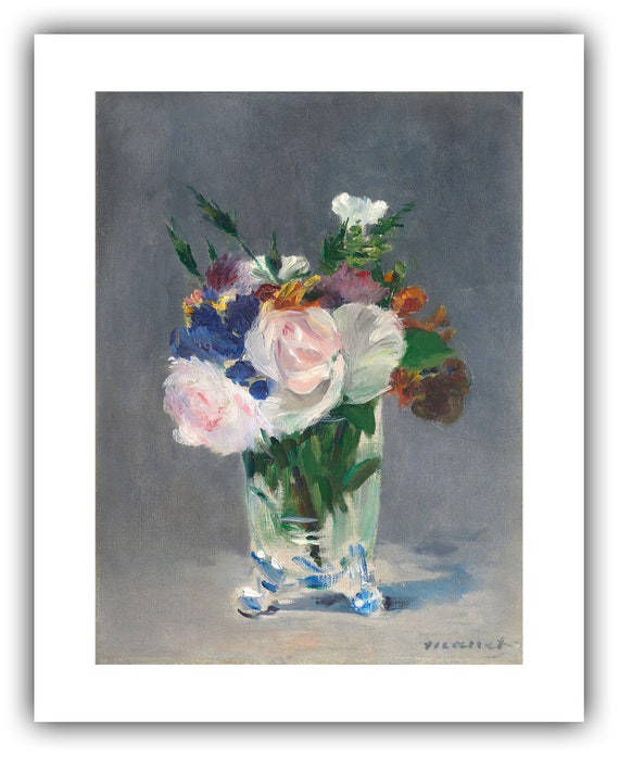 エドゥアール・マネ：クリスタルの花瓶の花（1882年頃
