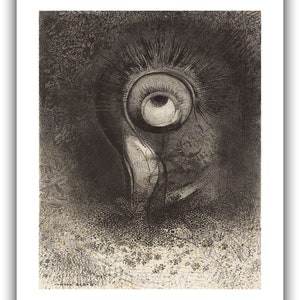 Odilon Redon : There was Perhaps a First Vision Attempted in the Flower 1883 Giclee Fine Art Print 12 x 16 inches