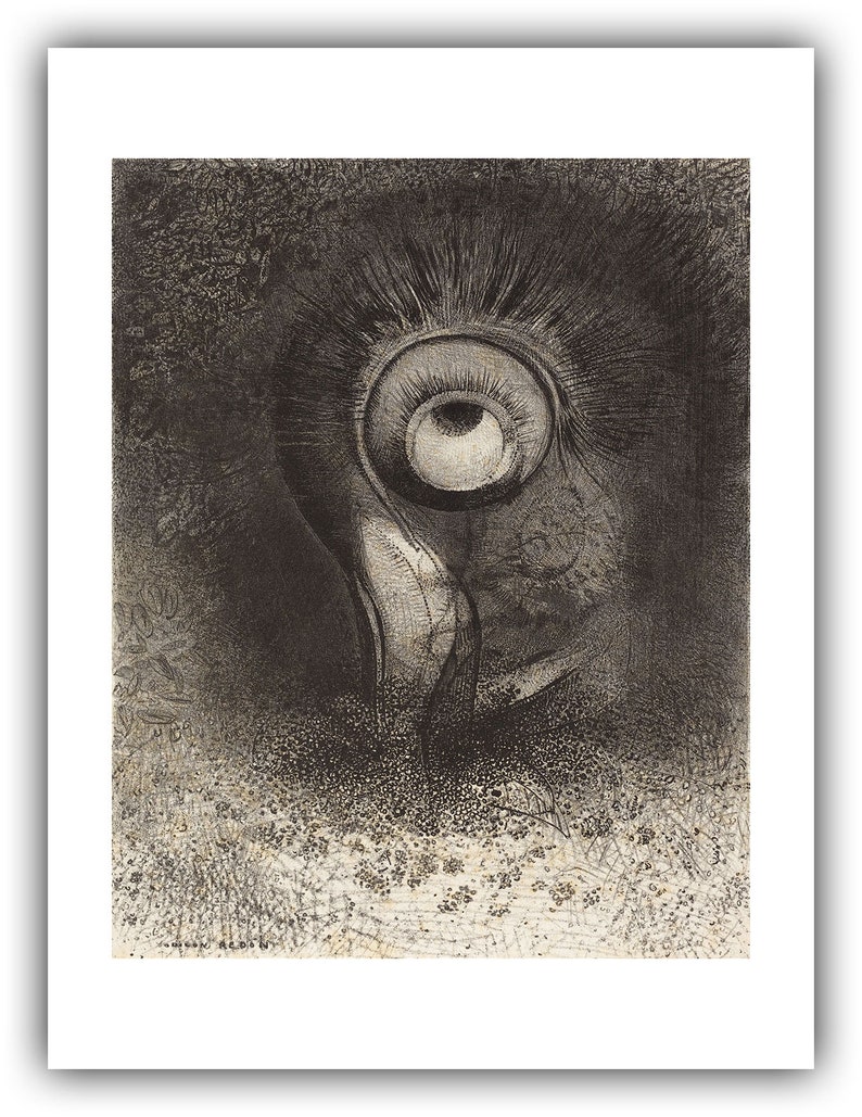 Odilon Redon : There was Perhaps a First Vision Attempted in the Flower 1883 Giclee Fine Art Print 12 x 16 inches