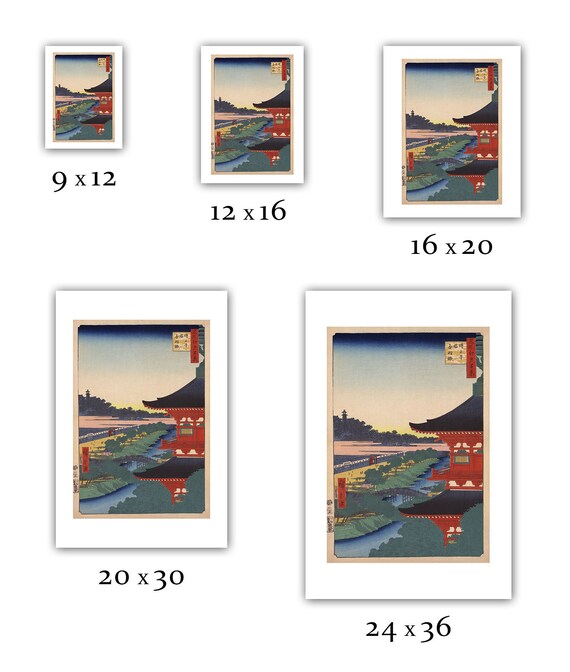 Utagawa Ando Hiroshige /"Zojoji Pagoda and Akabane/" 1857 — Fine Art Print