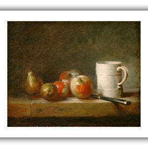 Jean Simeon Chardin : Still Life with a White Mug c. 1764 Giclee Fine Art Print 9 x 12 inches