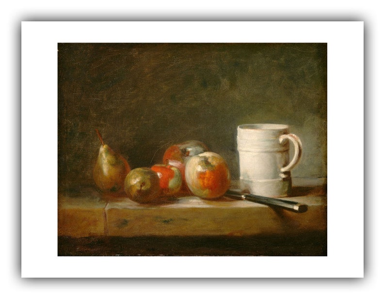 Jean Simeon Chardin : Still Life with a White Mug c. 1764 Giclee Fine Art Print 9 x 12 inches