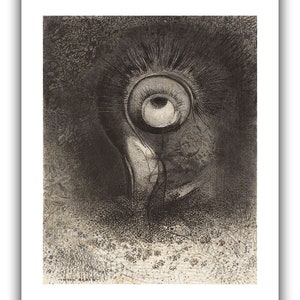 Odilon Redon : There was Perhaps a First Vision Attempted in the Flower 1883 Giclee Fine Art Print 9 x 12 inches