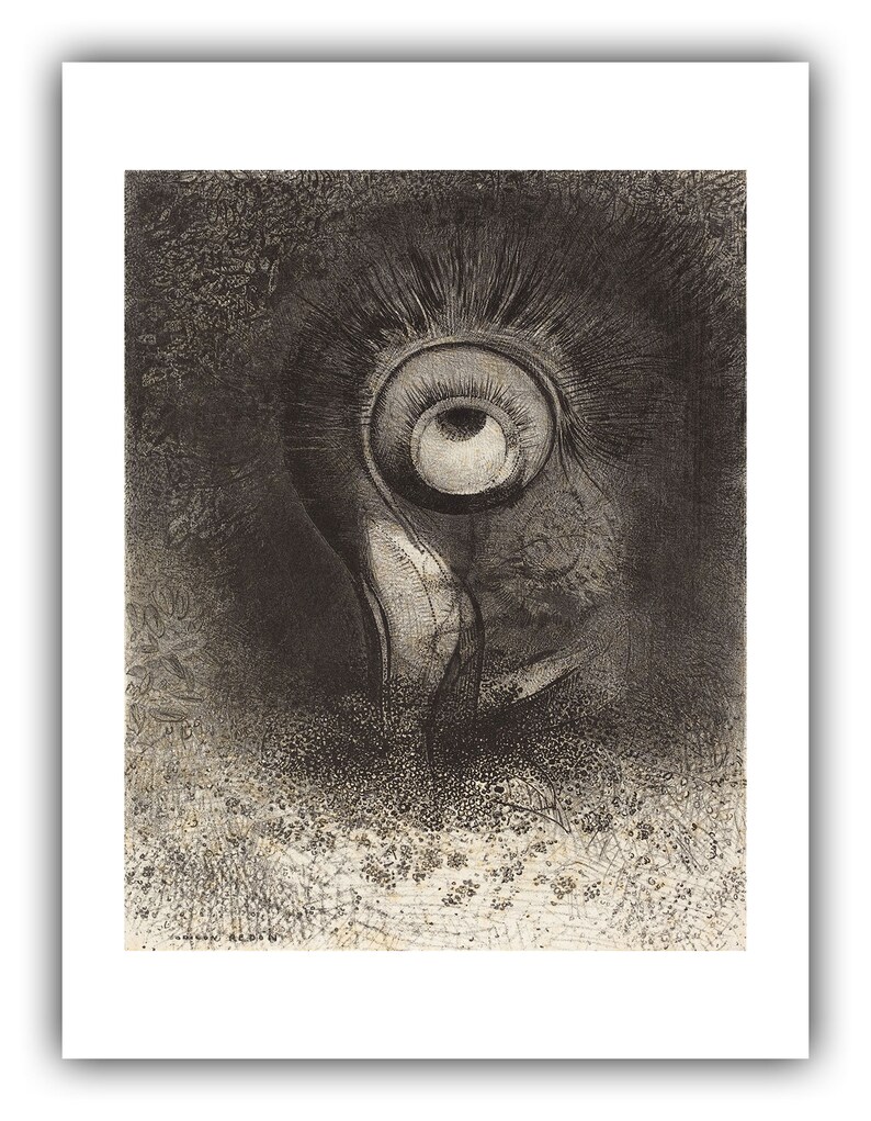 Odilon Redon : There was Perhaps a First Vision Attempted in the Flower 1883 Giclee Fine Art Print 9 x 12 inches