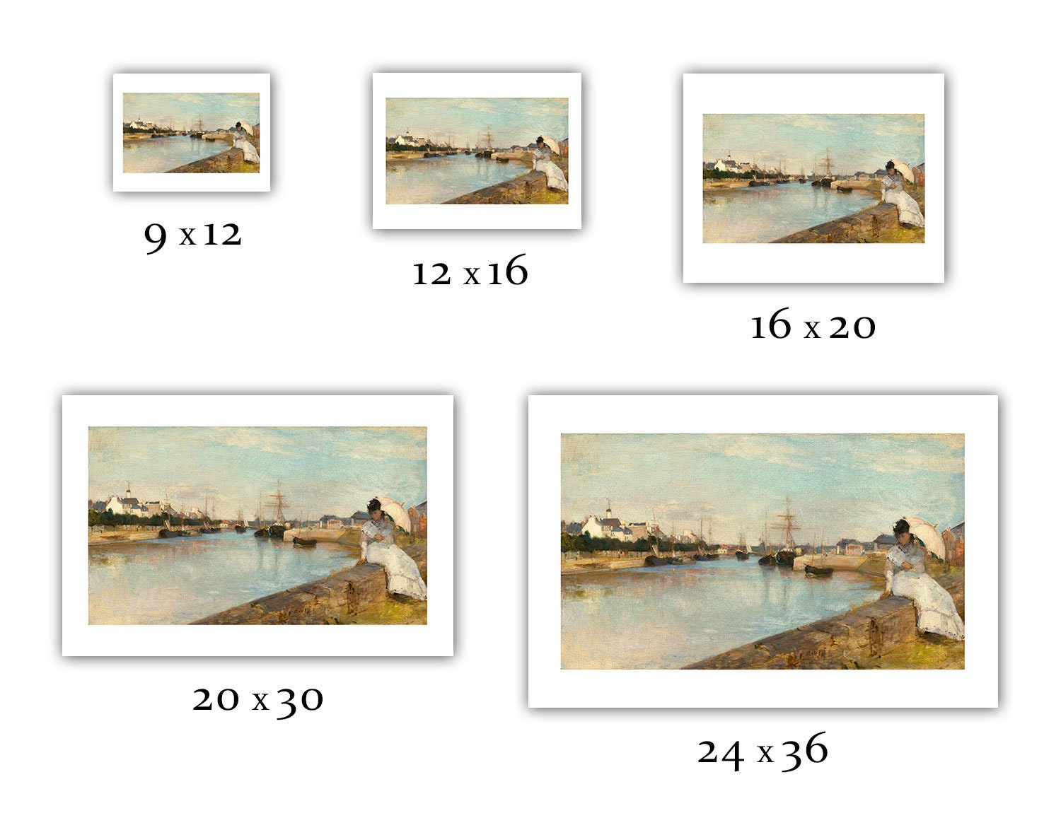 ベルト・モリゾ：ロリアンの港（1869年） - ジクレー版画 - Etsy 日本