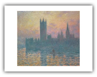 クロード・モネ：国会議事堂、日没（1903年） - ジクレー版画 - Etsy 日本