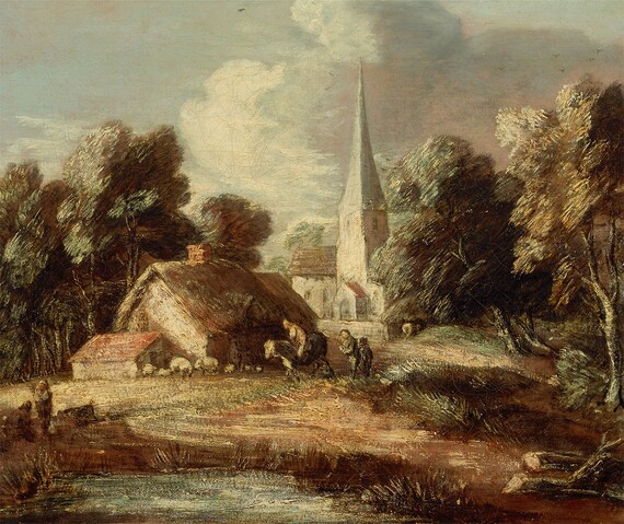 Thomas Gainsborough Landscape With Cottage And Etsy