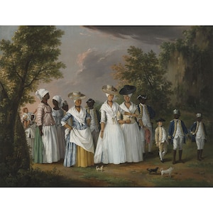 Agostino Brunias : Free Women of Color with their Children and Servants in a Landscape (c. 1770-1796) - Giclee Fine Art Print