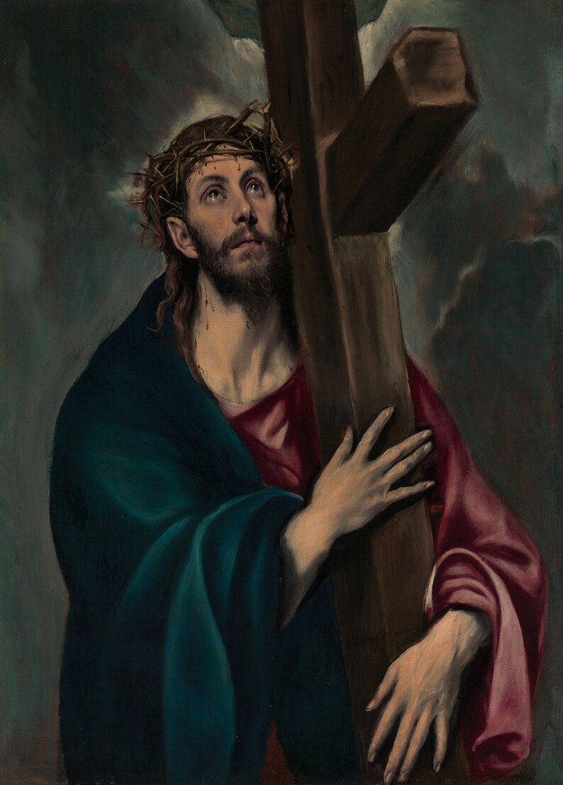 El Greco : Cristo cargando la cruz c. 1577-1587 Giclee Fine Art Print imagen 3