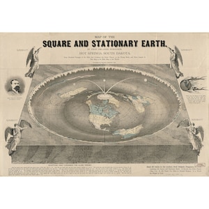 Orlando Ferguson: Kaart van het plein en de stationaire aarde (1893) - Giclee Fine Art Print
