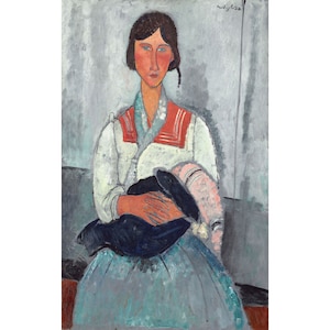 Amedeo Modigliani : Mujer gitana con un bebé (1919) - Giclee Fine Art Print