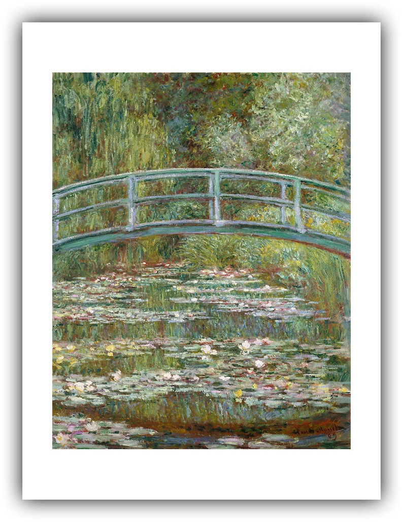 Claude Monet : Bridge over a Pond of Water Lilies 1899 Giclee Fine Art Print 12 x 16 inches