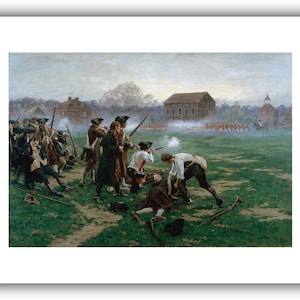 William Barnes Wollen : The Battle of Lexington, 19th April 1775 1910 Giclee Fine Art Print 16 x 20 inches