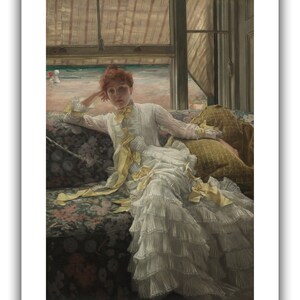 James Tissot : Seaside July Specimen of a Portrait 1878 Giclee Fine Art Print 9 x 12 inches