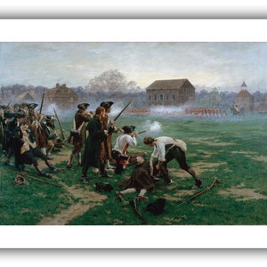 William Barnes Wollen : The Battle of Lexington, 19th April 1775 1910 Giclee Fine Art Print 9 x 12 inches