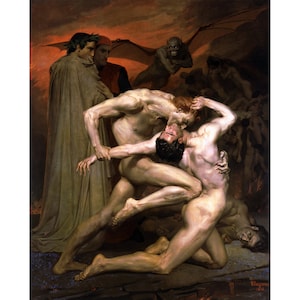 William-Adolphe Bouguereau : Dante and Virgil in Hell (1850) - Giclee Fine Art Print