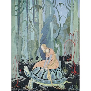 Virginia Frances Sterrett : Blondine on Tortoise (Old French Fairy Tales, 1920) - Giclee Fine Art Print