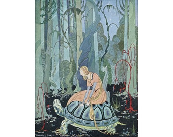 Virginia Frances Sterrett : Blonde on Tortoise (Old French Fairy Tales, 1920) - Giclee Fine Art Print