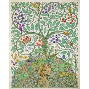 C. F. A. Voysey : The Garden of Eden (Adam and Eve) (c. 1923) - Giclee Fine Art Print