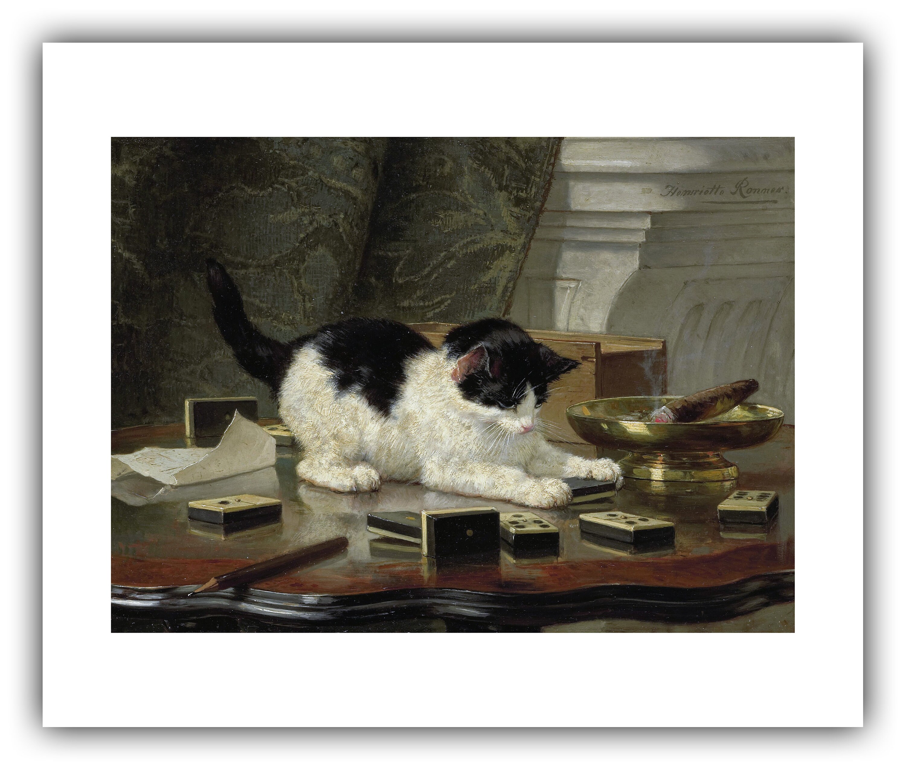 Henriette Ronner-knip : the Cat at Play (c. 1860-1878) - Giclee