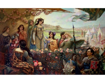 Herbert James Draper : Lancelot and Guinevere (c. 1895) - Giclee Fine Art Print